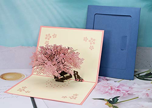 Handmade Cherry Blossom Card Pop Up 3D Flower Card Romantic Love Letter Card