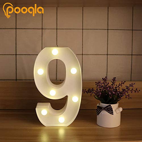 Decorative Led Light Up Numbers -White Plastic Marquee Numbers Battery Operated