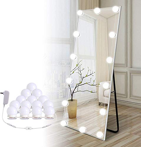 Hollywood Led Vanity Lights Strip Kit, w/ 14 Dimmable Light Bulbs for Full Body Length Mirror