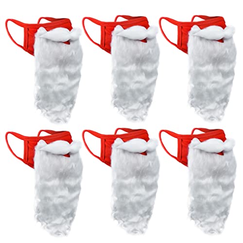 Christmas Face Mask Funny Bearded Santa Costume for Adults