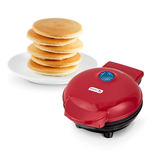 Mini Round Electric Griddle Machine for Individual Pancakes, Cookies, Eggs w/ Recipe Book