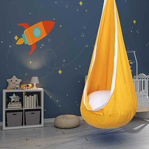 Hanging Hammock Chair with Inflatable Pillow- Max 176 LBs