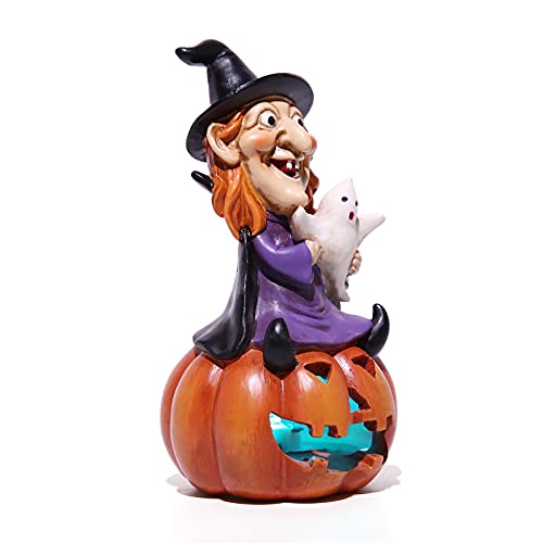 5.7-inch Resin Halloween Pumpkin Decoration, w/ LED Lights