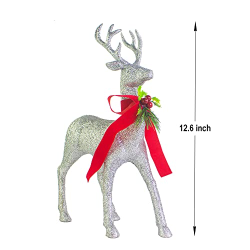 2 Pcs Glitter Reindeer Christmas Decoration