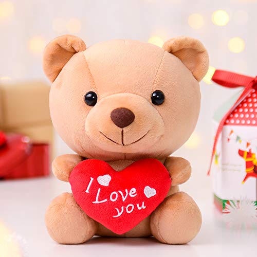 I Love You Stuffed Teddy Bear w/ Heart Plush Toy Gift for Valentine's Day