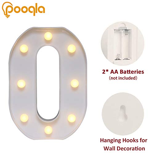 Decorative Led Light Up Numbers -White Plastic Marquee Numbers Battery Operated