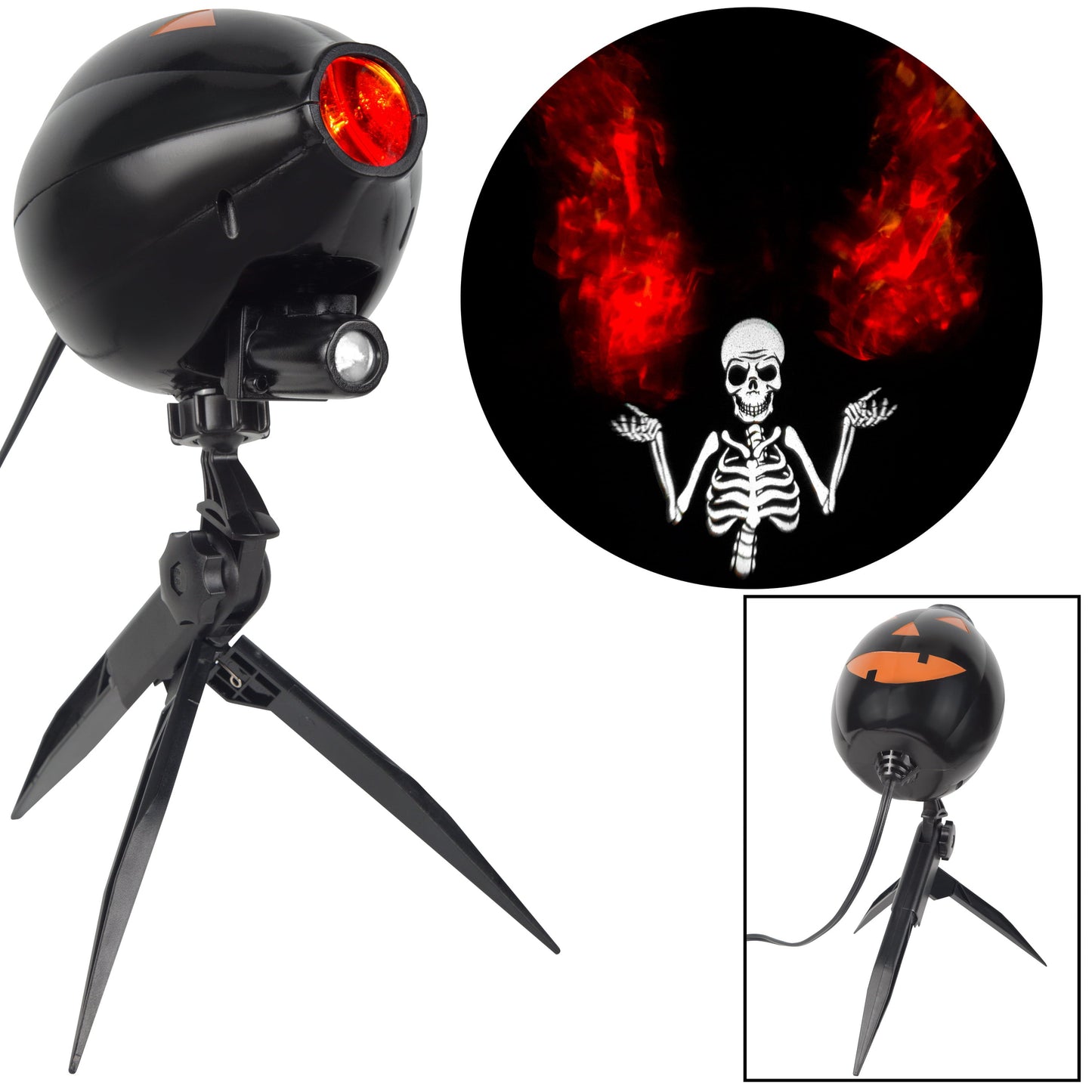 Skeleton Red LED Projector Halloween Lighting Decoration, 6.33"