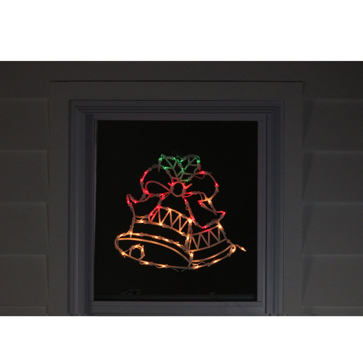 18 in. Two Bells w/ Bow Christmas Window Silhouette Decoration