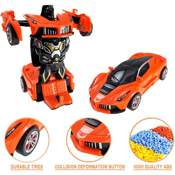 Transforming Toys Cars Robot Toys Gift for Kids Boys Girls - Orange