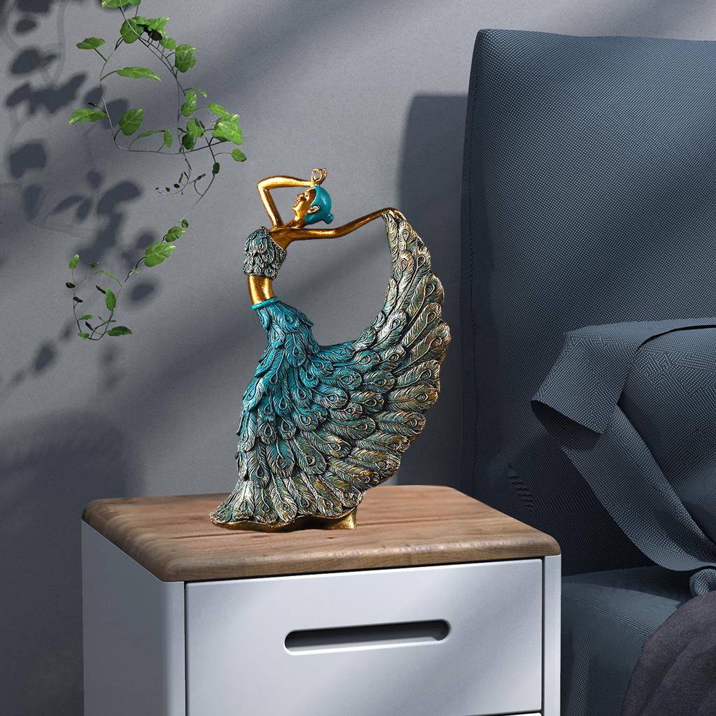 Peacock Dancer Figurine for Home Decoration