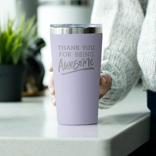 Christmas Thank You Gifts for Men/Women - Thank You For Being Awesome 16 oz Lilac Tumbler