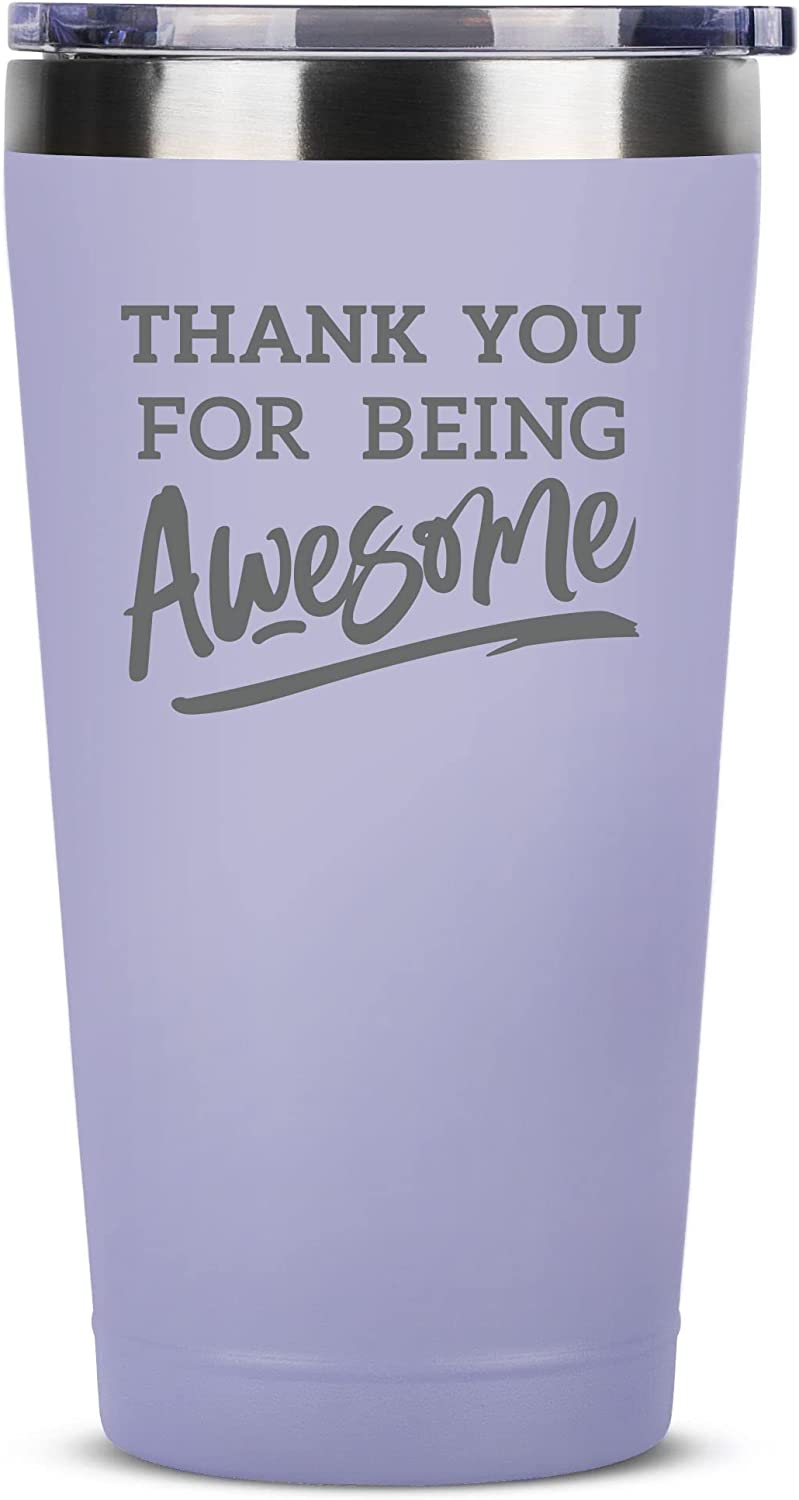 Christmas Thank You Gifts for Men/Women - Thank You For Being Awesome 16 oz Lilac Tumbler