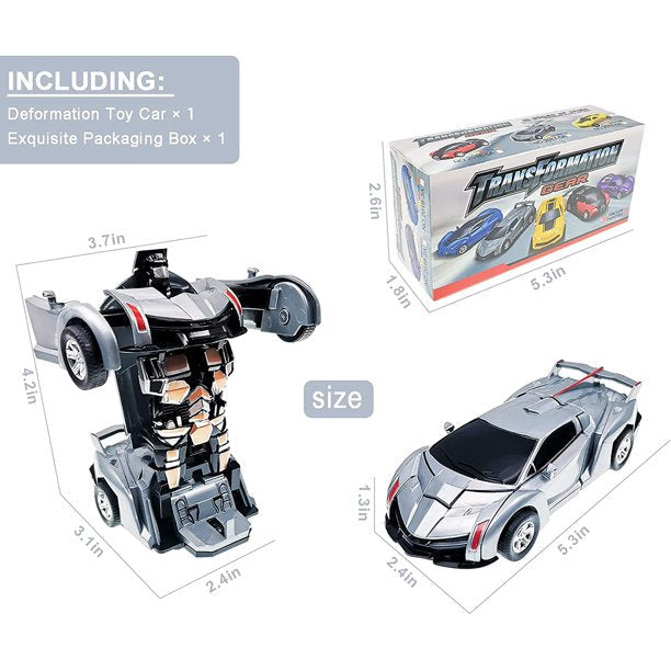 Transforming Car Robot Toys for Kids Boys Girls-Gray