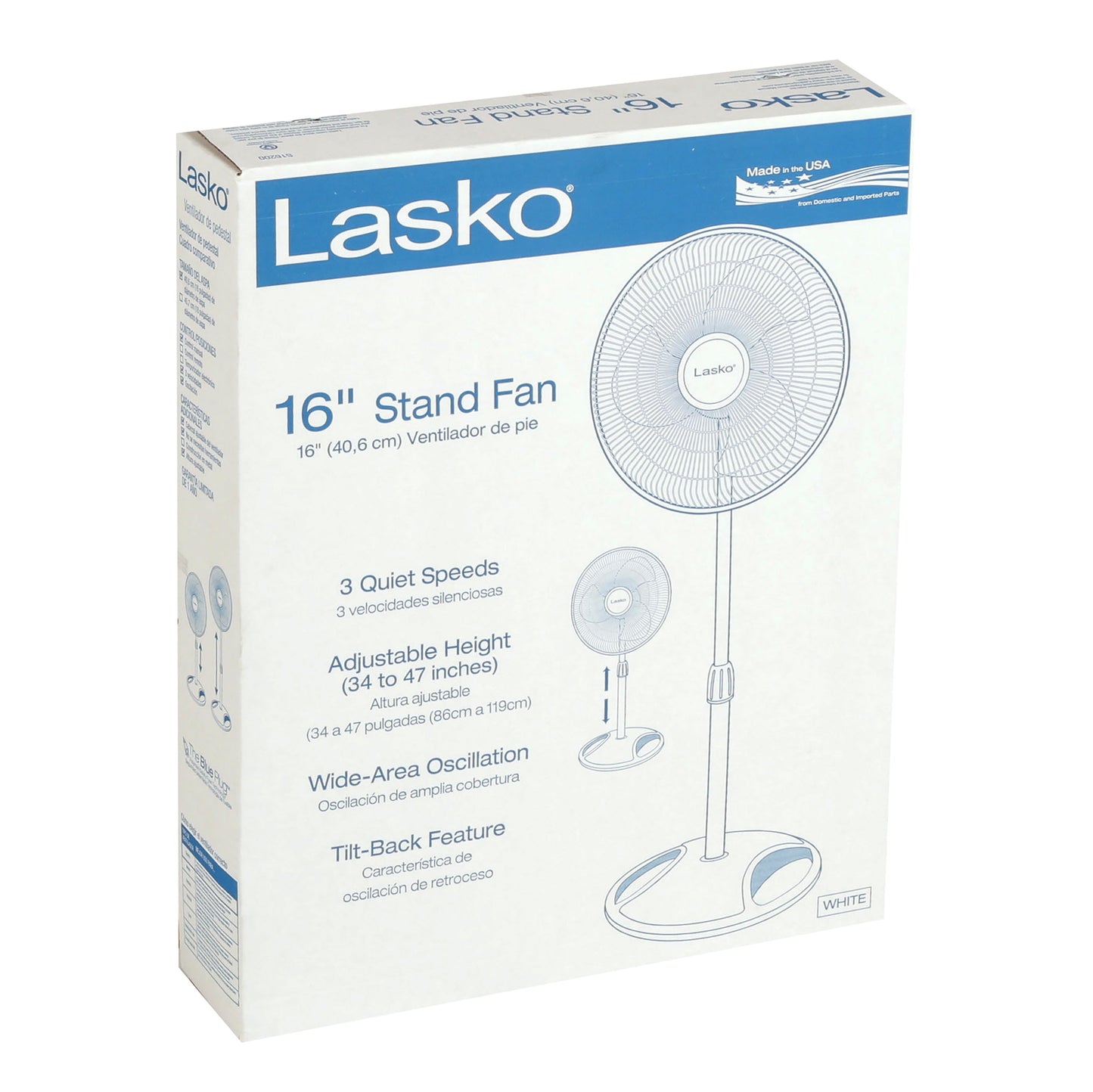 16" Oscillating Pedestal Stand 3-Speed Fan