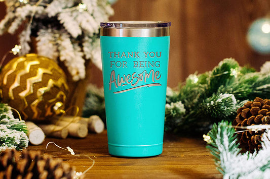 Christmas Thank You Gifts for Men/Women - Thank You For Being Awesome 16 oz Mint Tumbler