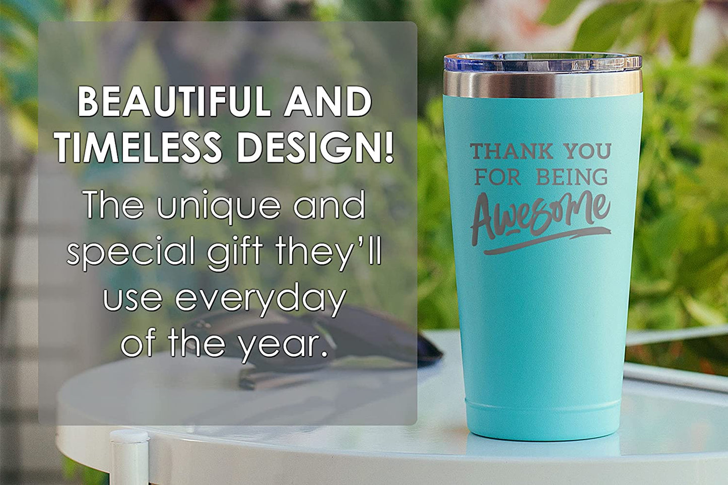 Christmas Thank You Gifts for Men/Women - Thank You For Being Awesome 16 oz Mint Tumbler