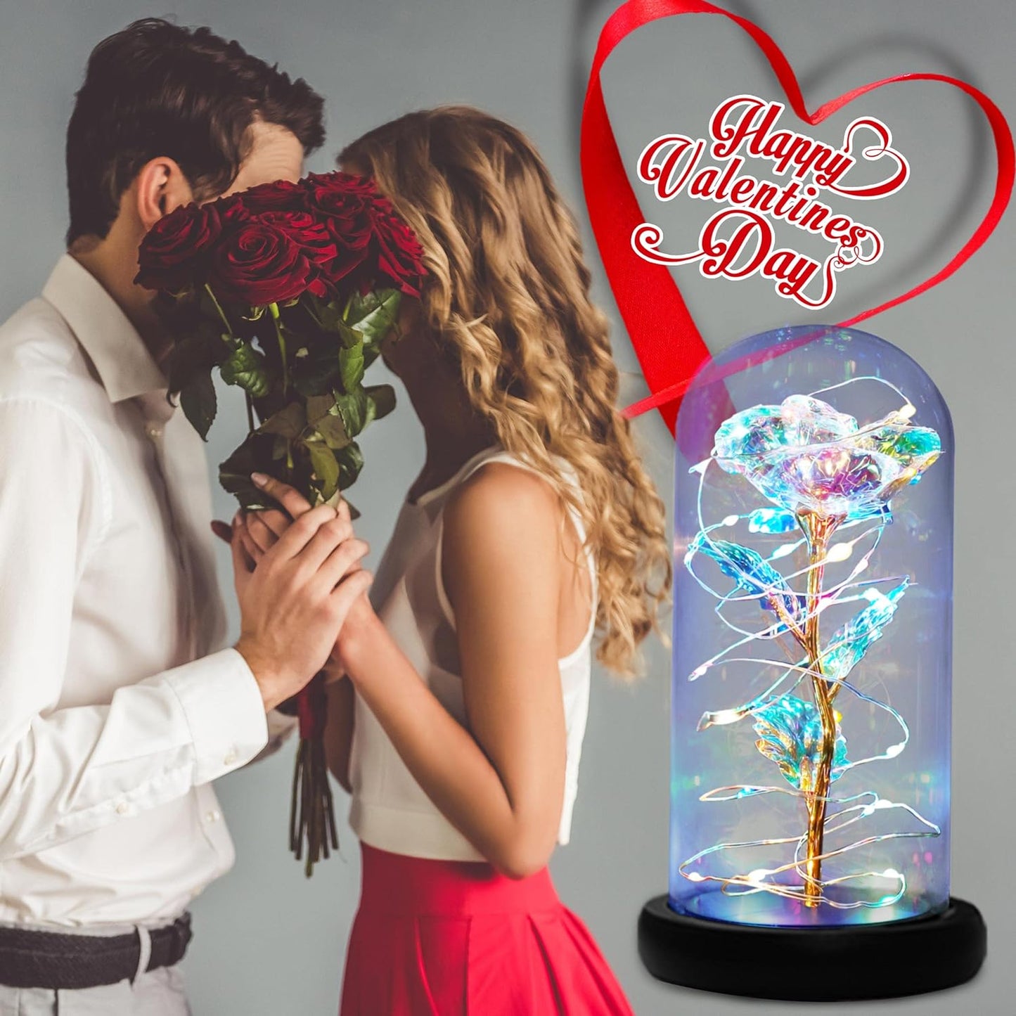 Galaxy Glass Rose, Birthday Valentines Day Gifts for Her Women, Valentines Gifts for Women Girlfriend Wife, Mothers Day First Gifts from Daughter Son Husband, Unique Gifts for Wife