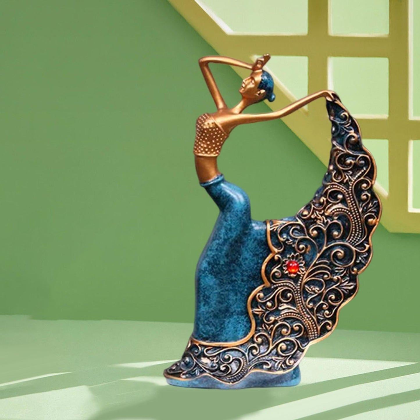 2x Peacock Dancer Figurine for Home Decoration