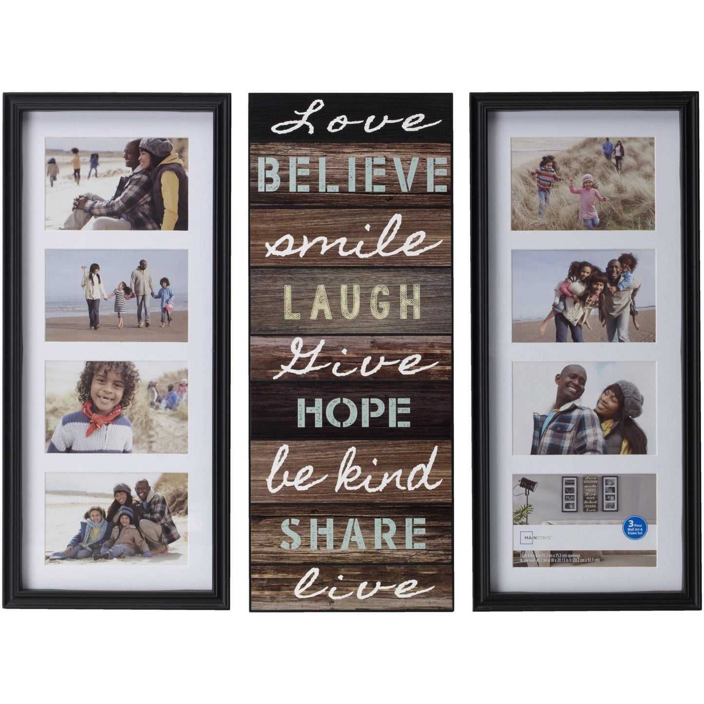 Collage Picture Frames w/ Sentiment Plaque in Black