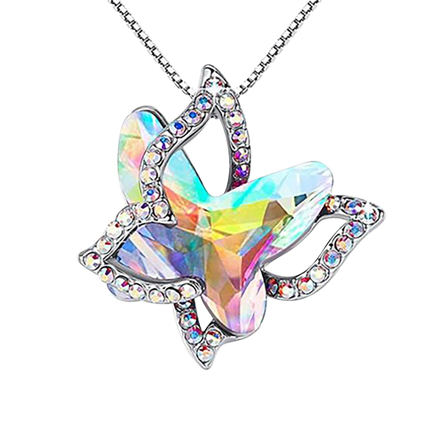 Crystal Butterfly Necklace for Women