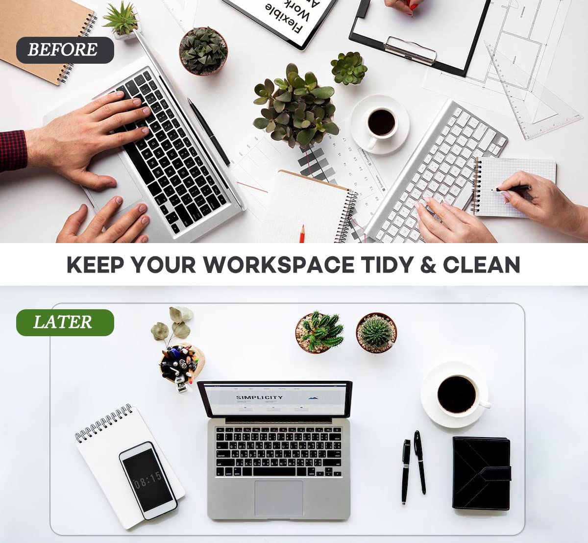 Clear Desk Pad Mat Blotter on Top of Desks 14 x 24 Inches Transparent PVC Mat