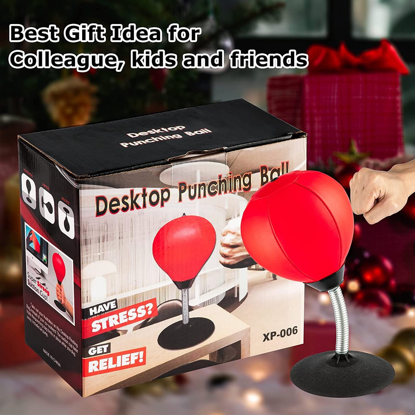 Stress Buster Desktop Punching Bag - Suctions to Your Desk, Heavy Duty