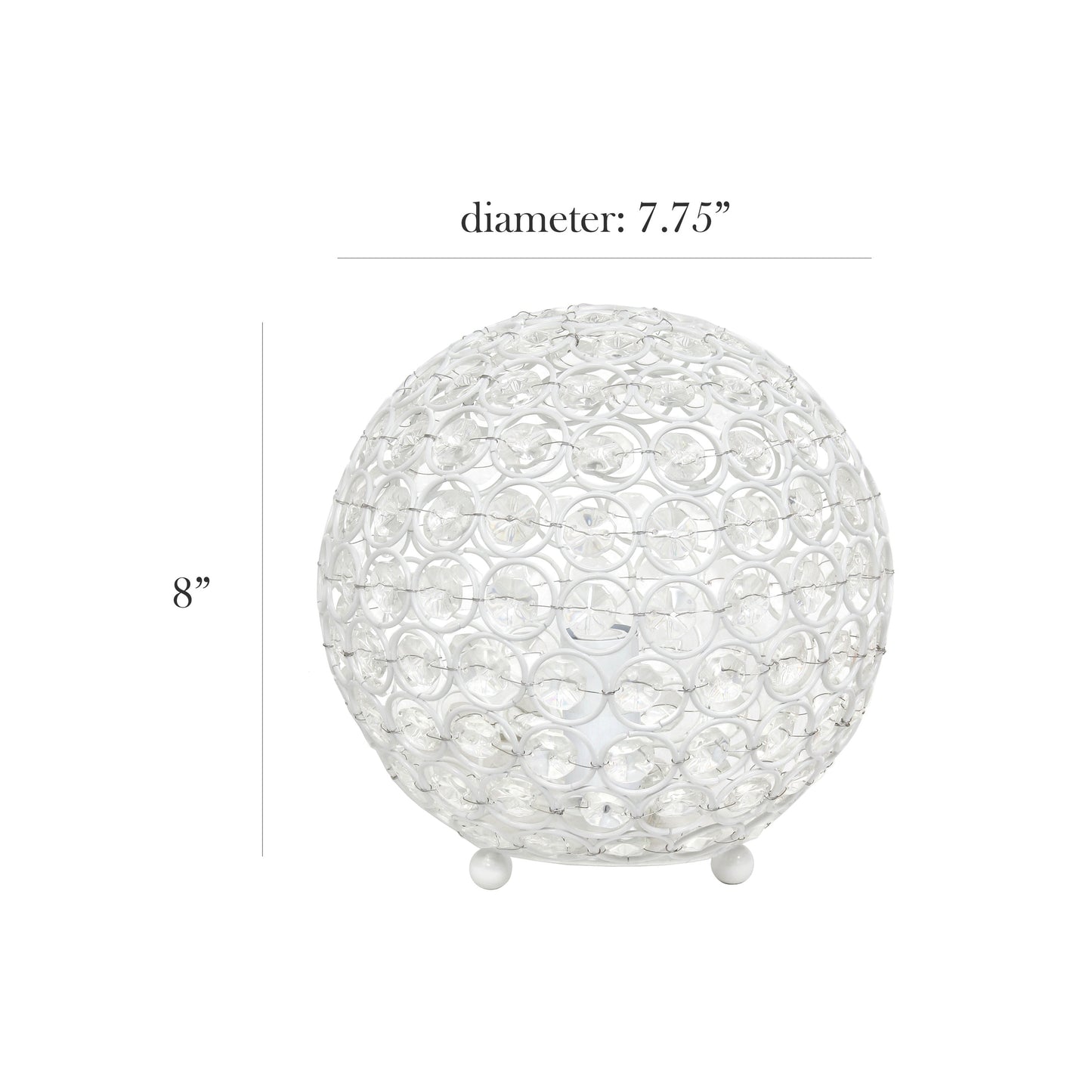 Elegant Designs Elipse 8 Inch Crystal Ball Sequin Table Lamp