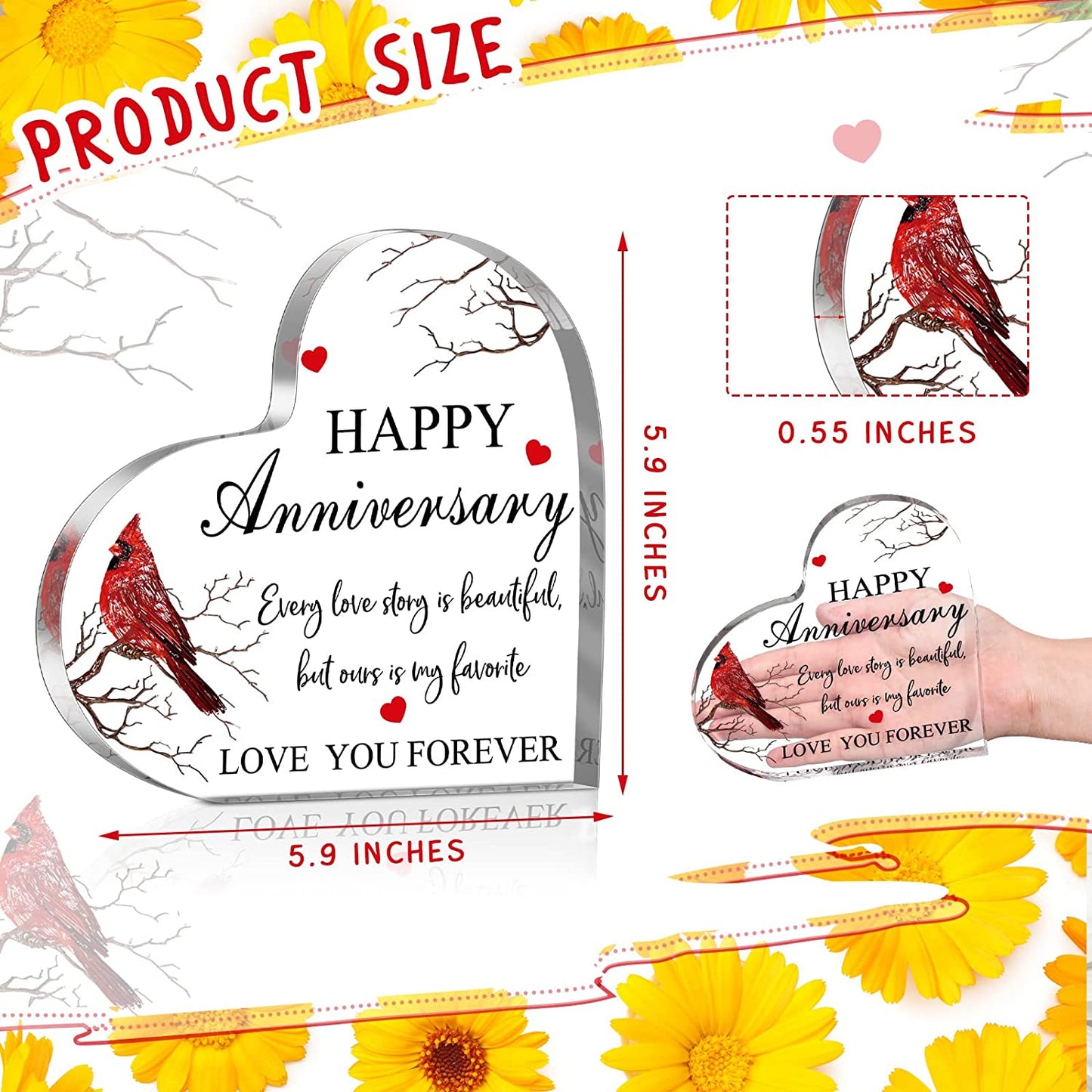 Happy Anniversary Cardinal Gift for Women