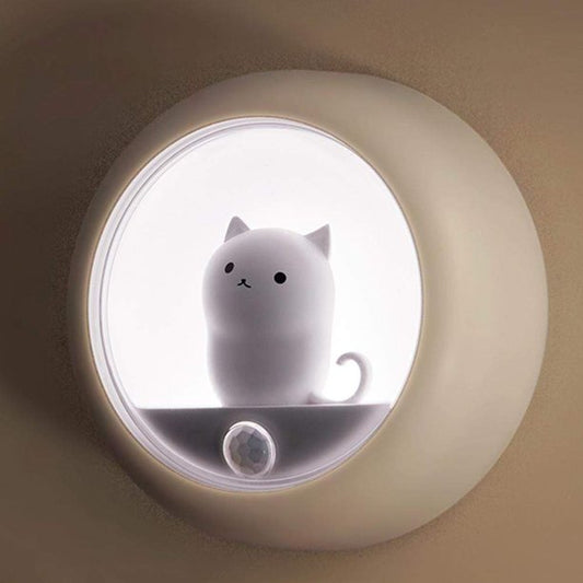 Motion Sensor Cat Night Light -White