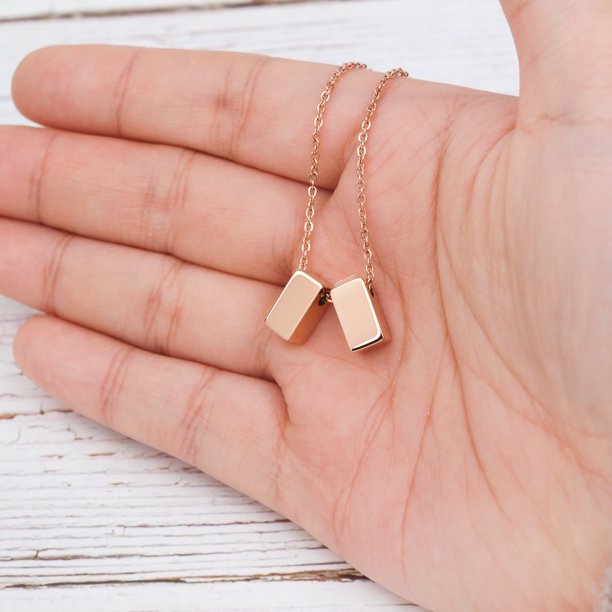 Step Mom Gift, Gift for Other Mom, Cube Necklace Gift for Mothers Day- Rose Gold