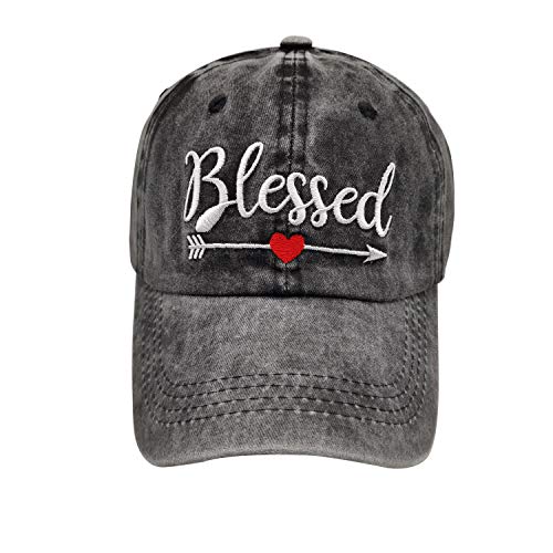 Embroidered Blessed Washed Cotton Baseball Cap for Men/Women