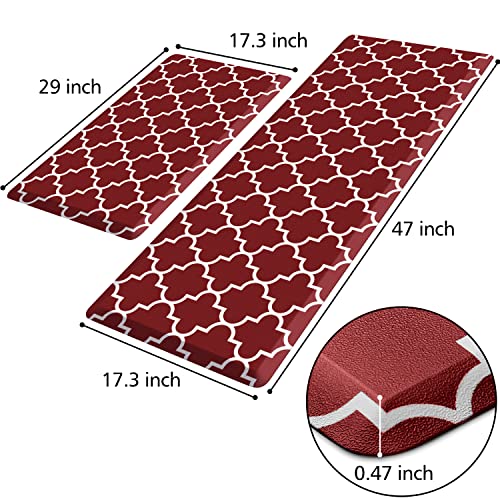 [2 PCS] Kitchen Cushioned Anti-Fatigue Floor Mat, Heavy Duty PVC Ergonomic