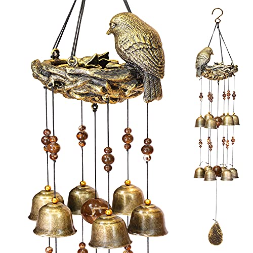 Bird Nest Wind Chimes w/ 12 Wind Bells