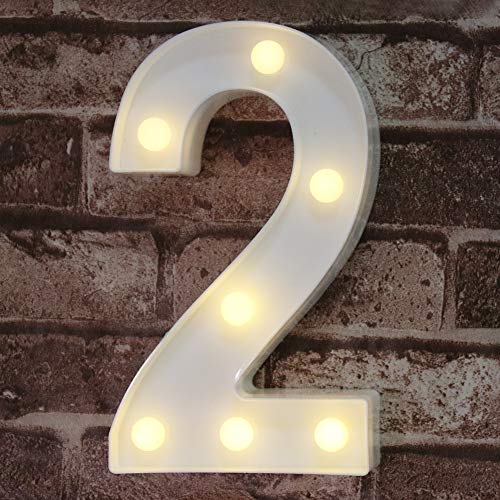 Decorative Led Light Up Numbers -White Plastic Marquee Numbers Battery Operated