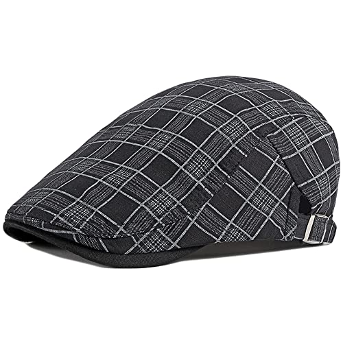 Mens Newsboy Hat Adjustable Breathable