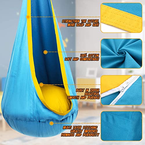 Hanging Hammock Chair with Inflatable Pillow- Max 176 LBs