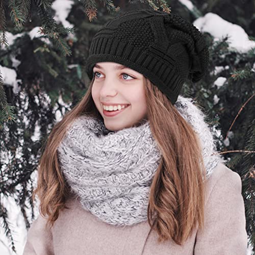 2 Pack Slouchy Beanie Winter Knit Soft Hat for Women/Men