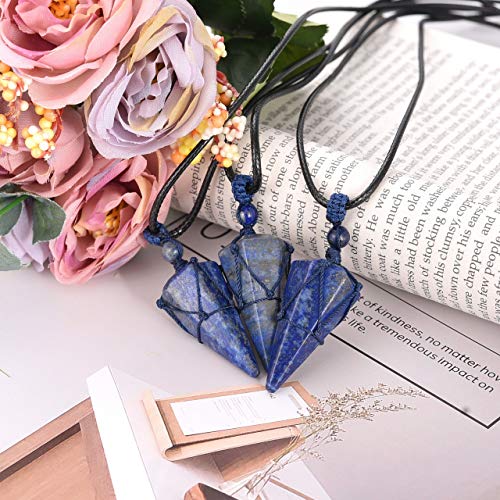 Healing Crystal GemStone Pointed Pendant Necklaces for Men/Women