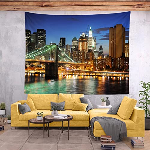 San Francisco City Full Moon Over Urban Metropolis Skyline Tapestry Home Decoration