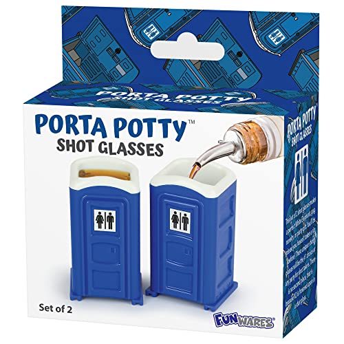 Porta Potty Shot Glasses, Funny Shot Glasses, Set of 2, 2 Oz