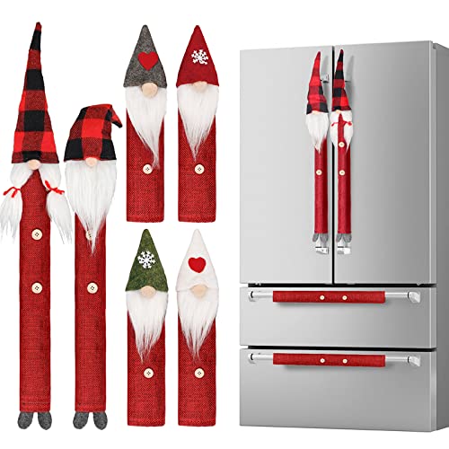 Set of 8 Gnome Christmas Refrigerator Handle Covers