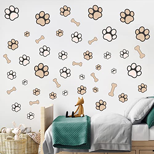 Dog Paw Print Stickers Glow in The Dark Wall Decoration