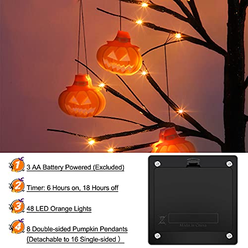 2FT 48 LED Black Halloween Tree for Home Decoration