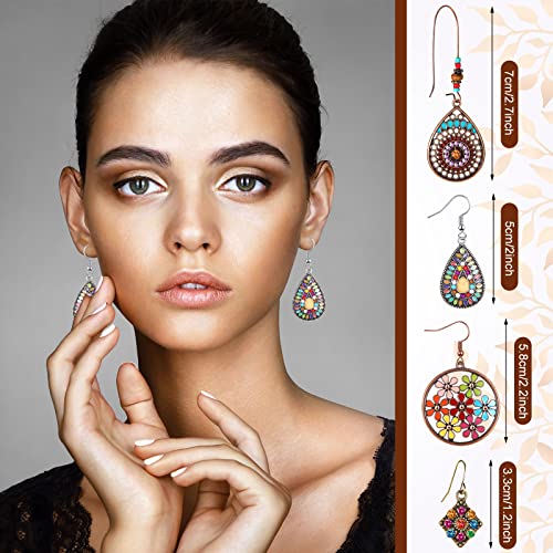 Beautiful 6 Pcs Boho Jewelry Set Vintage Dangle Earrings Beaded Bracelets Animal Tribe Beads Necklace for Women