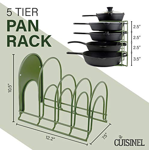 Heavy Duty Pan Organizer, 5 Tier Rack - Holds up to 50 LB  - No Assembly Required