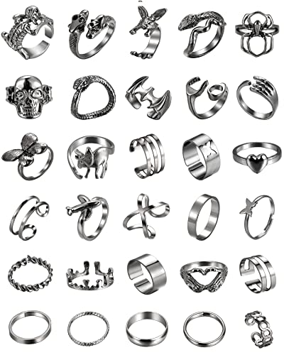 20-30Pcs Gothic Vintage Rings Set for Men/Women