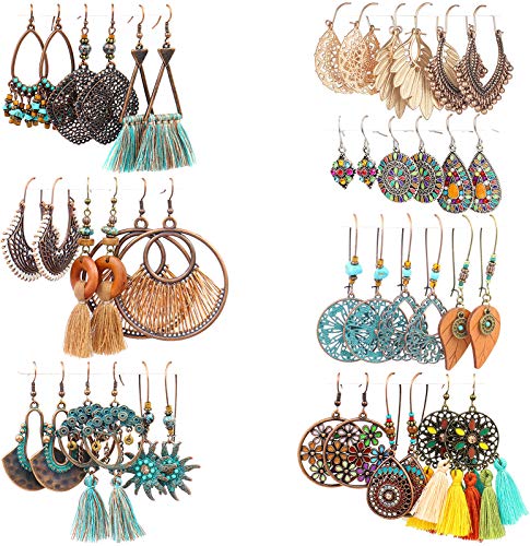 21 Pairs Boho Drop Dangle Earrings for Women