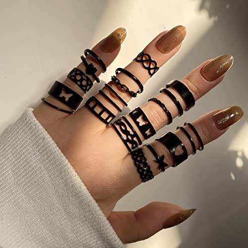 Black Goth Punk Rings for Men/Women