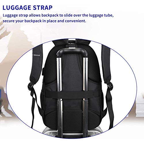 Anti Theft Laptop/Travel Backpacks Bookbag w/ USB Charging Port Fits 15.6 Inch Laptop