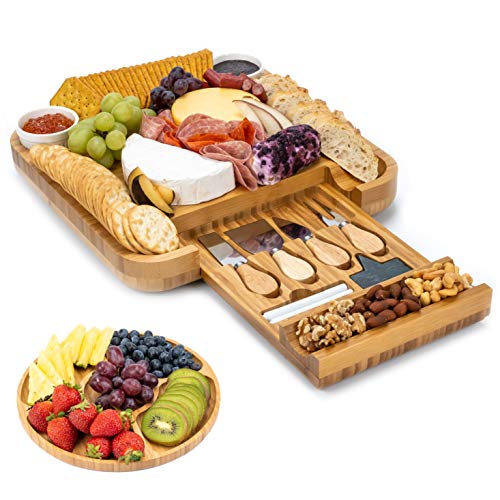 Bamboo Cheese Boa &  Knife Set: Large Charcuterie